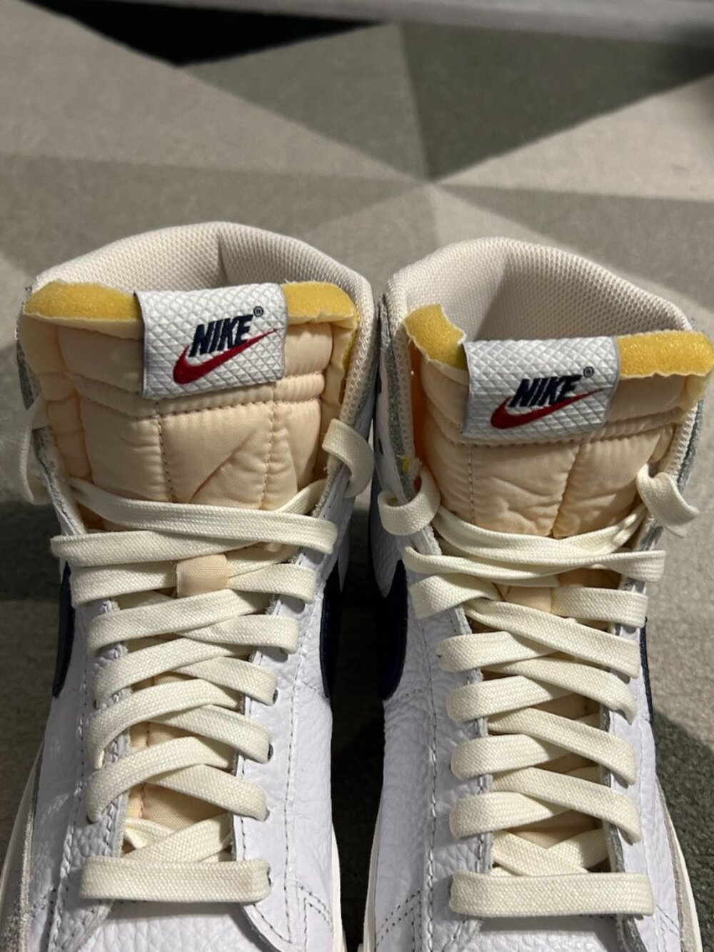 Nike Blazer Mid '77 "Washed Denim" EUC White/Navy/Cream Sneakers Men's Size 6 - Picture 7 of 16